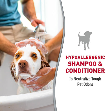 Gentle pet grooming solution bottle for sensitive canine skin showing aloe vera formulation benefits.