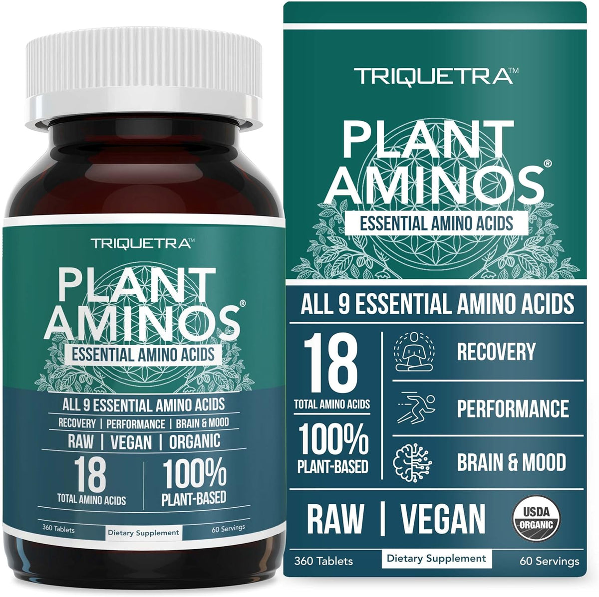 Triquetra Health Plant Aminos front view bottle packaging