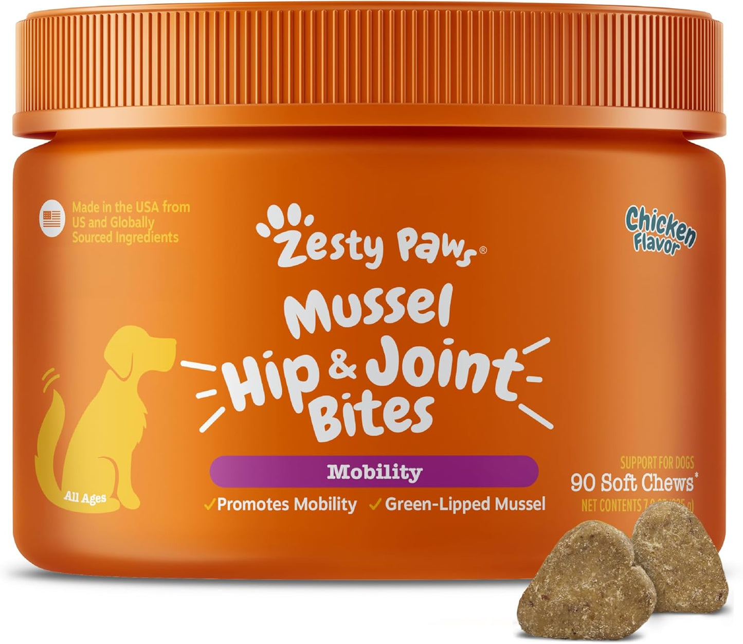 Zesty Paws Hip and Joint for Dogs, Glucosamine for Dogs Hip and Joint Supplement with Chondroitin, MSM, Vitamins C & E - Bacon, 90 Count - Image 15