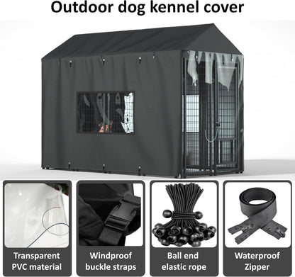 LYBOSH large dog enclosure cover roll up side ventilation panels open