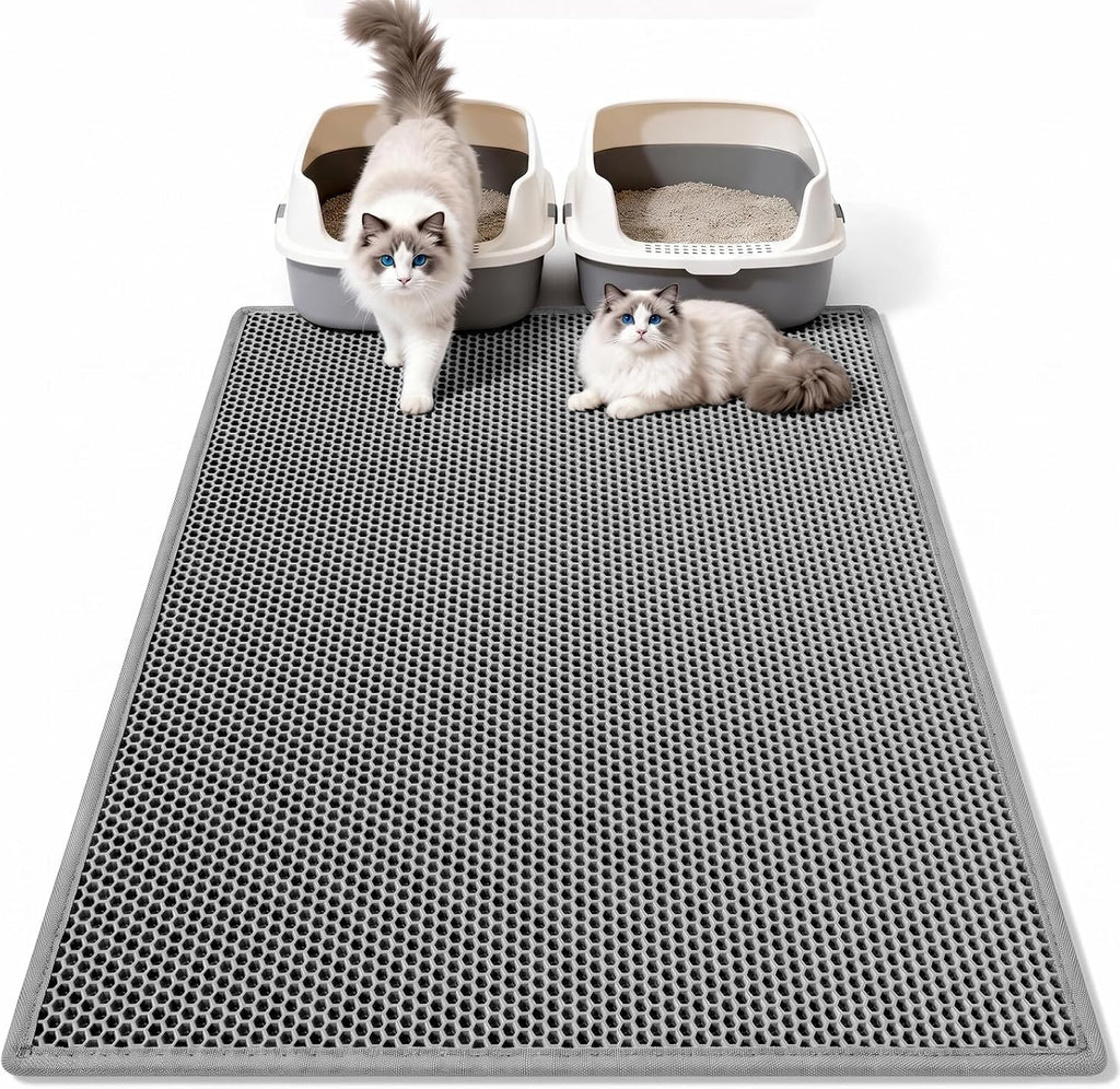 Pieviev Cat Litter Mat Double Layer Waterproof Urine Proof Trapping Mat 1 Pack (30''X24'', Brown) - Image 10