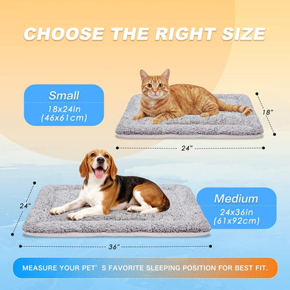 Top view of 18 inch by 24 inch Wanpeegoo reversible pet mat