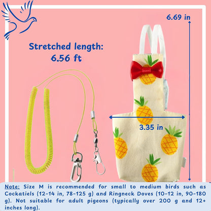 Washable bird flight suit diaper with built in waterproof liner and red bow details
