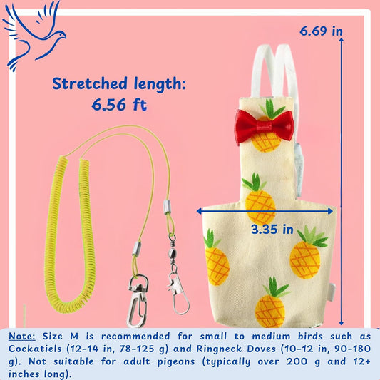 Washable bird flight suit diaper with built in waterproof liner and red bow details