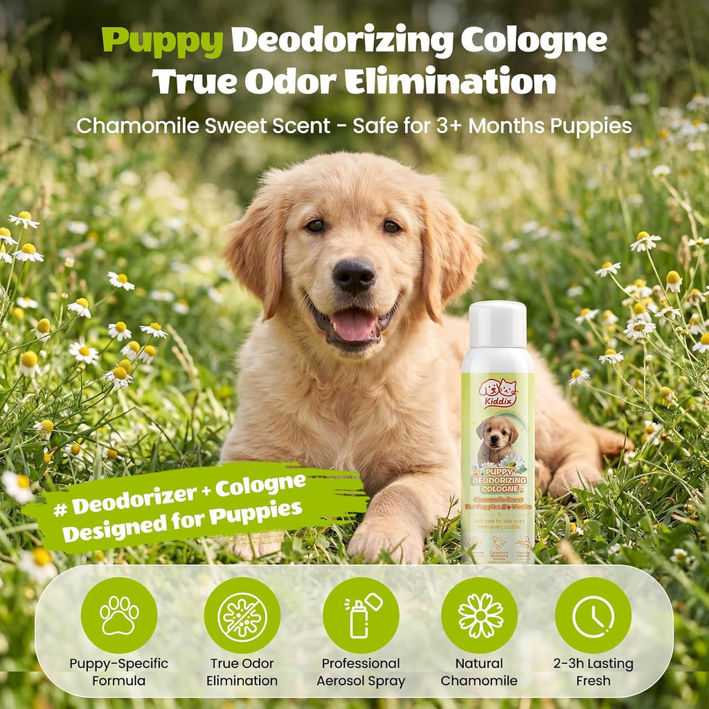 Kiddix chamomile scent dog cologne bottle