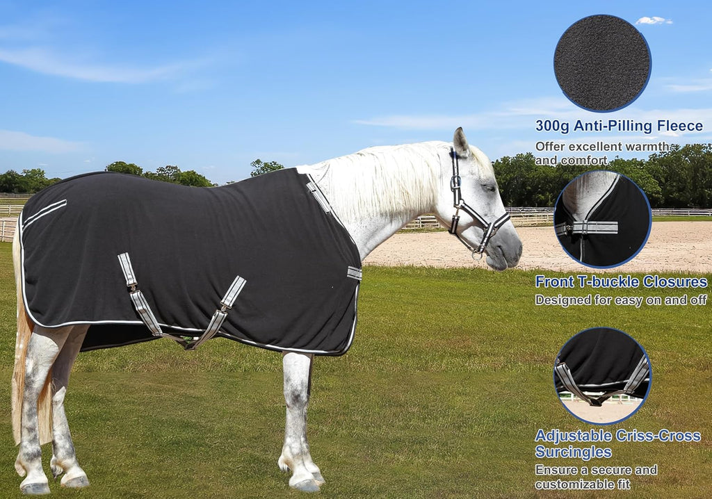 Gallopoff horse cooler surcingle and tail cord fit