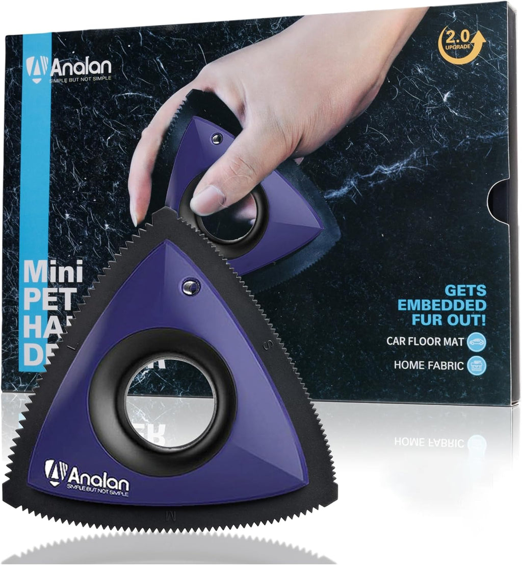 Analan Mini Pet Hair Remover for Car Detailing Supplies, Carpet Dog Hair Remover for Car Interior, Triangle Dog Hair Remover for Auto Detailing, Couch, Furniture, Lint, Carpet(Purple) - Image 13