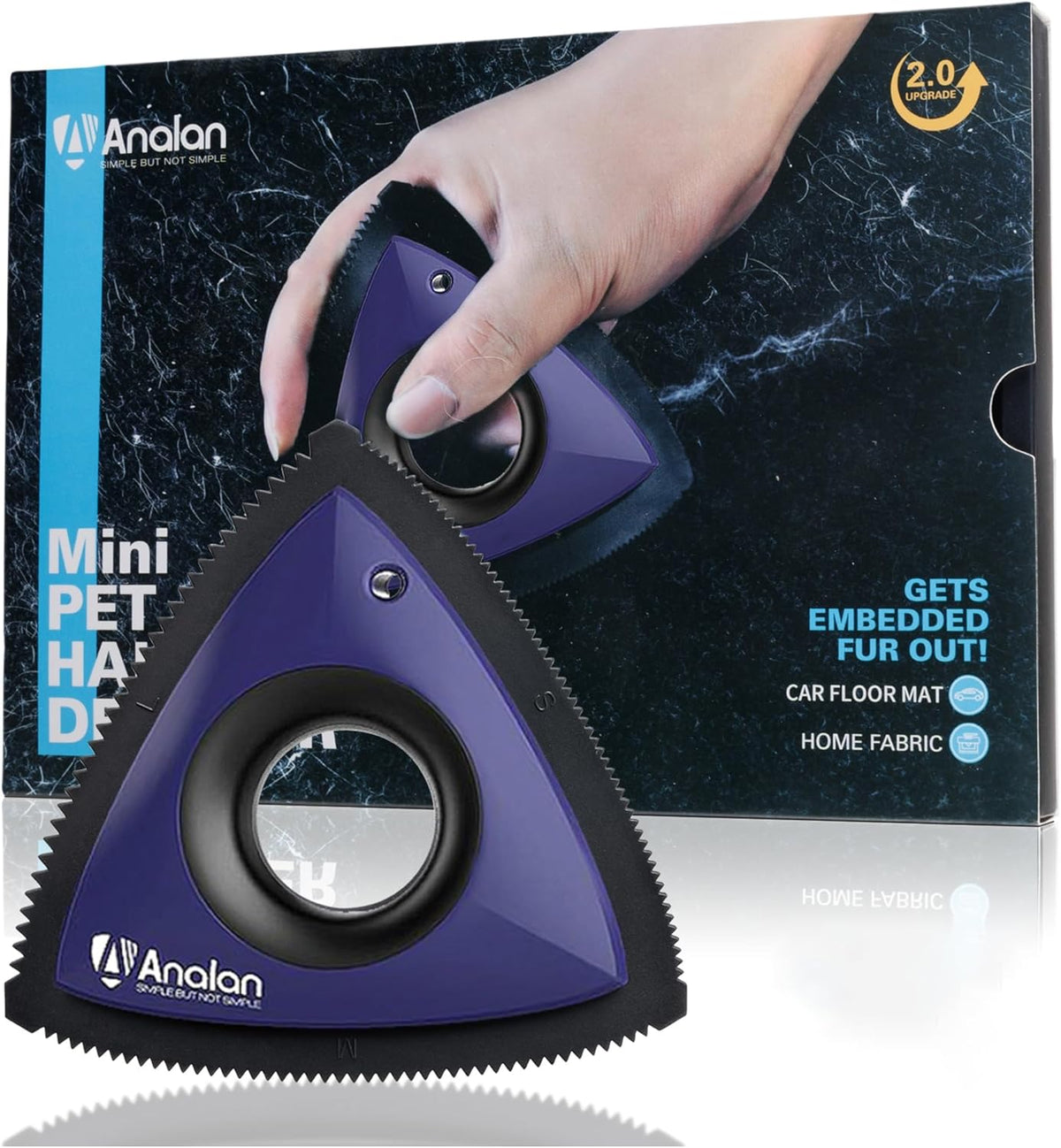 Analan Mini Pet Hair Remover for Car Detailing Supplies, Carpet Dog Hair Remover for Car Interior, Triangle Dog Hair Remover for Auto Detailing, Couch, Furniture, Lint, Carpet(Purple) - Image 13