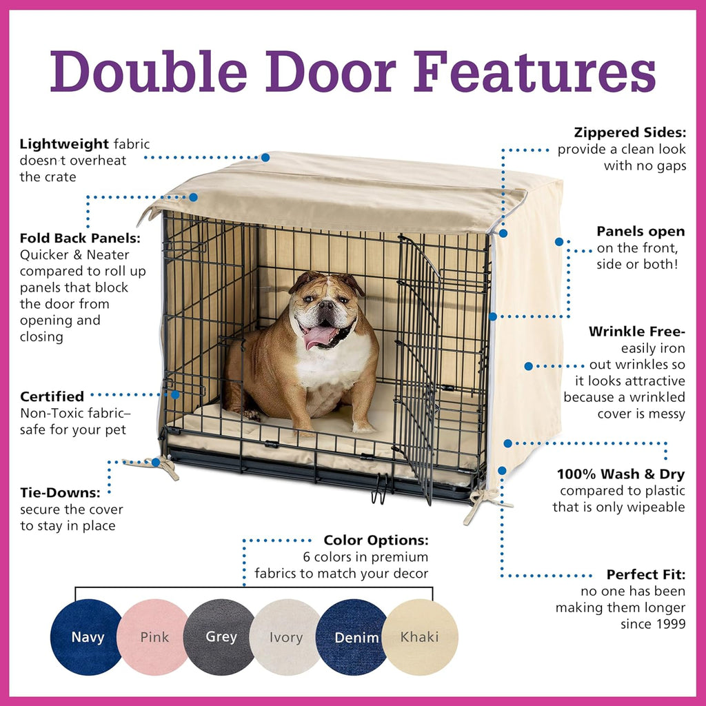 Rear view of Pet Dreams dog crate cover seams