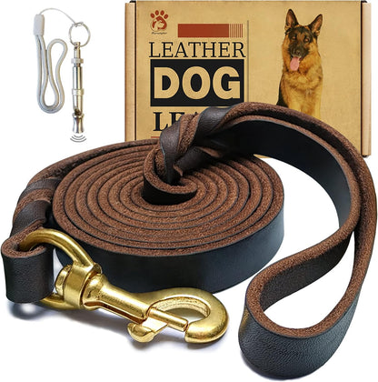 Meruogkar genuine Italian leather dog leash front view