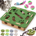 LCSICY Cat Scratch Puzzle Enrichment Box front view showing felt top and paw cutouts.