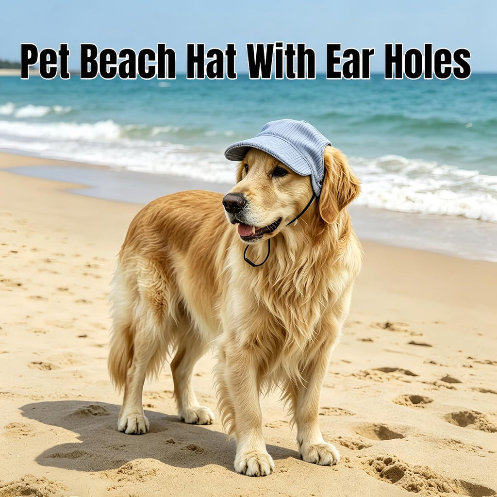 Side profile of Tabksola pet sun visor showing ear hole placement