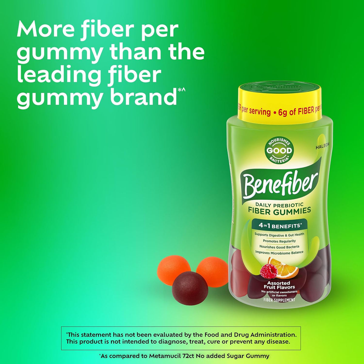 Benefiber prebiotic gummies full bottle presentation