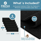 Fresh Headquarters 6 pack replacement carbon filters laid out flat