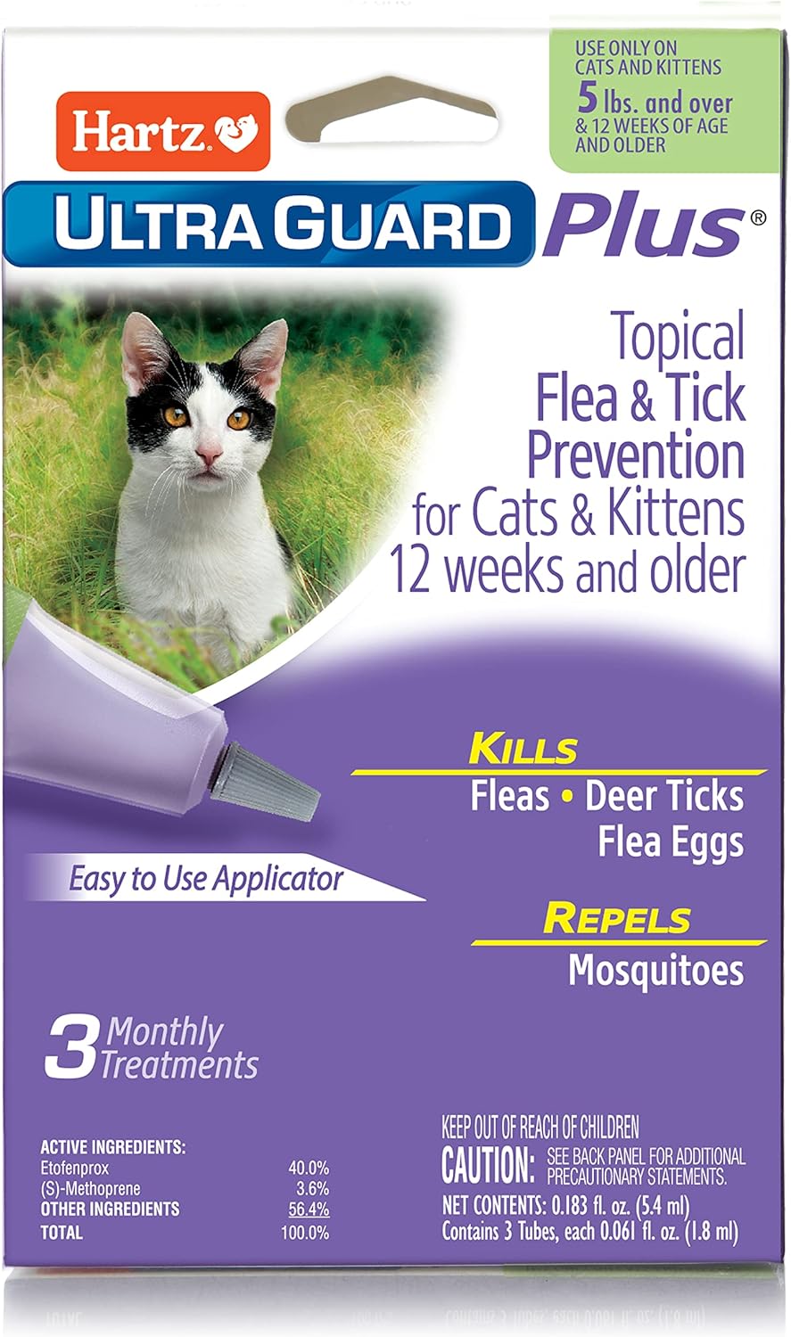 Hartz flea and deer tick control medicine for kittens twelve weeks older