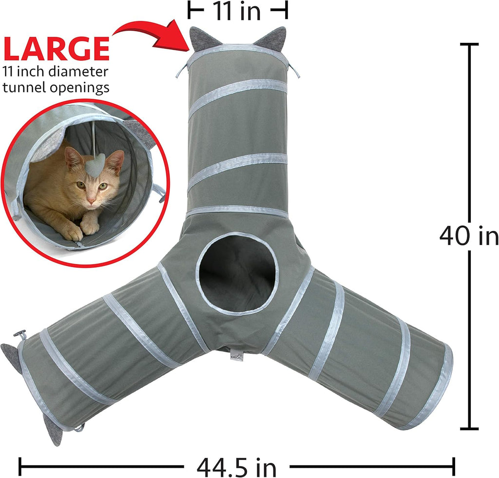 Kitty City large cat tunnel folded flat for storage