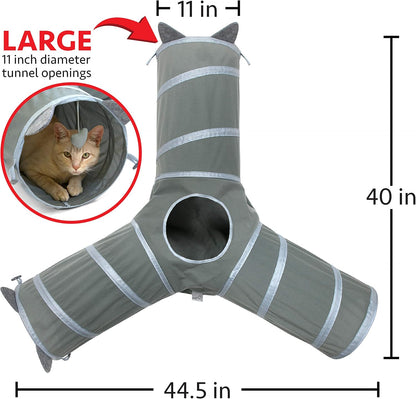 Sturdy large cat tunnel bed structure illustrating anti collapse frame technology.