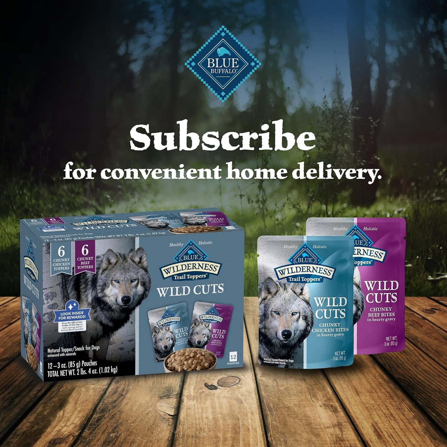 Blue Buffalo Wilderness Trail Toppers Wild Cuts Chicken & Beef Variety Pack, Natural Wet Dog Food Made with Natural Ingredients, Protein-Rich & Grain-Free Recipes, 3-oz. Each (12 Pouches) - Image 11
