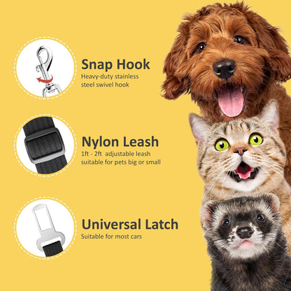 Adjustable nylon pet seat belt buckle attachment