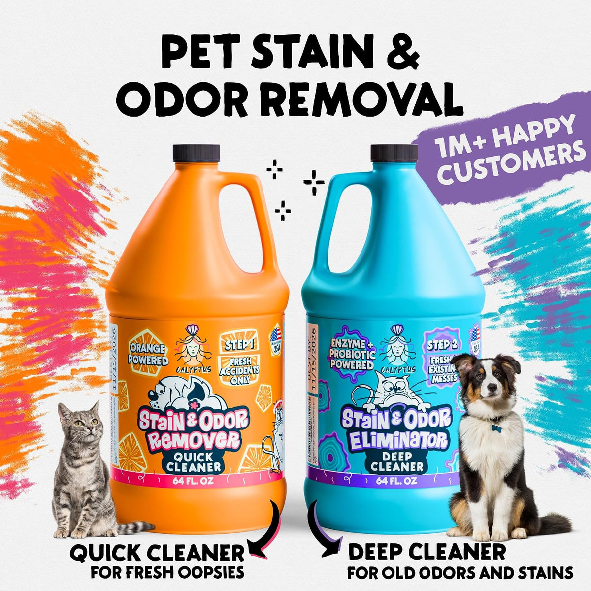 Calyptus enzyme and probiotic cleaner bottles