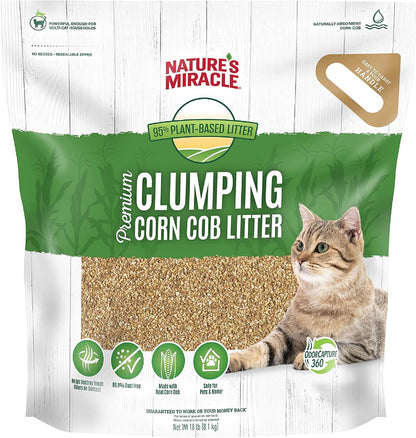 Nature's Miracle Premium Clumping Corn Cob Litter, 10 Pounds, Made With Real Corn Cob For Fast-Clumping Litter For Multi-Cat Households - Image 10