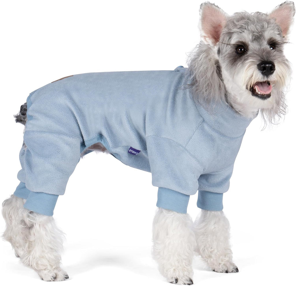 cyeollo Dog Pajamas Fleece Pjs Thermal Stretchable Dog Onesie Winter Jumpsuit for Small Dogs Warm Pet Cold Weather Coats, Navy M - Image 12