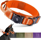 2026 Upgrade Waterproof AirTag Dog Collar, Military Tactical Dog Collar with AirTag Holder, Comfortable Control Handle and Metal Buckle, GPS Dog Collar Holder for Medium to Large Dogs (Khaki,L) - Image 13
