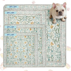 Lahome Washable Reusable Pee Pads for Dogs - Beige Botanical Floral 2 Pack Puppy Pads, Super Absorbent & Waterproof Training Mats for Crate & Floor - Leakproof with Non-Slip Backing (36"x48") - Image 9