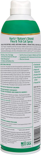 Hartz natural flea and tick botanical spray for cats 14 ounces