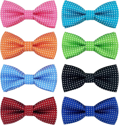 PET SHOW 12 Colors Plain Small Dogs Collar Embellishment Attachment Bow Ties Puppies Cats Collar Charms Accessories Slides Bowties for Birthday Wedding Parties Assorted Pack of 12 - Image 9