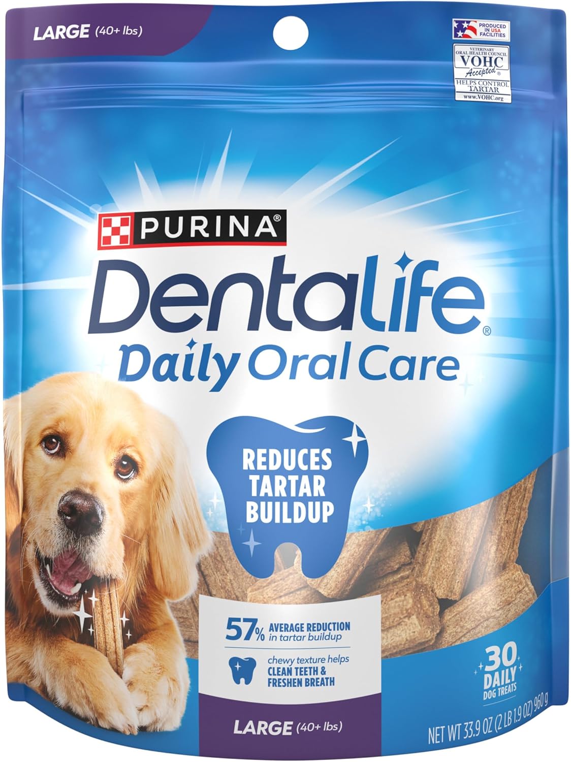 Purina DentaLife Made in USA Facilities Large Dog Dental Chews, Daily - 18 ct. Pouch - Image 13