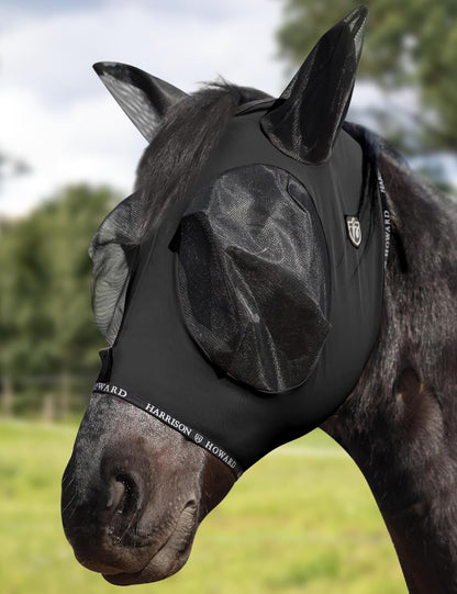 Harrison Howard Horse Fly Mask with Forelock Opening Stretch Breathable and Comfortable for Horses UV -Protection Turquoise Green M - Image 14