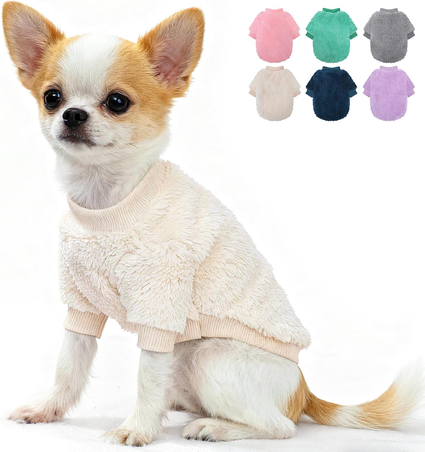 Dog Sweaters for Small Dogs, Winter Fleece Puppy Sweaters for Teacup Yorkie Chihuahua Clothes, Cute Pink XXS Dog Sweater Warm Soft Pet Outfit Apparel - Image 13