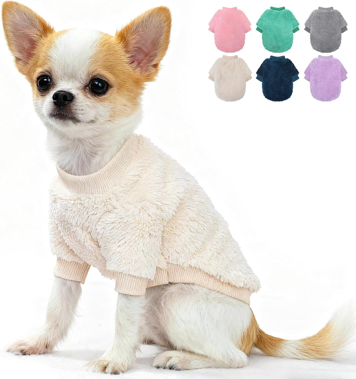 Dog Sweaters for Small Dogs, Winter Fleece Puppy Sweaters for Teacup Yorkie Chihuahua Clothes, Cute Pink XXS Dog Sweater Warm Soft Pet Outfit Apparel - Image 13