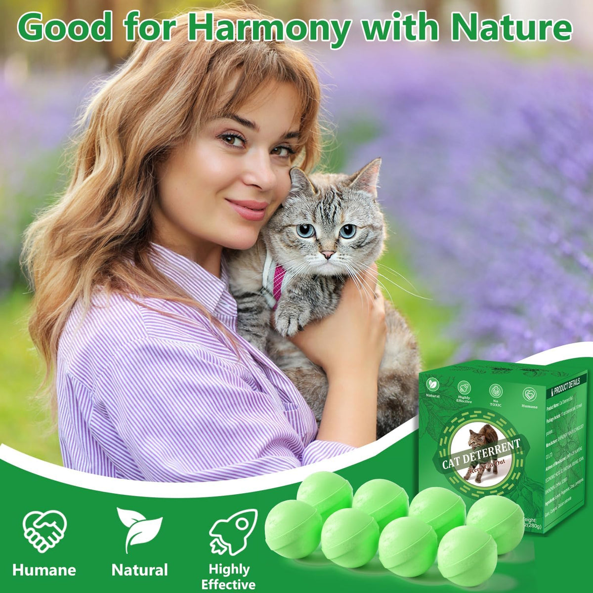 Cat deterrent balls set for lawn and flower bed protection
