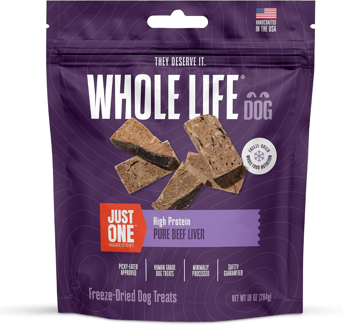Whole Life Dog Just One Beef Liver Freeze Dried Dog Treats - Human Grade High Protein Food, Healthy Training Snacks, Freeze Dried Food Toppers, USA Made Natural Treats - 18 oz (Pack of 1) - Image 10