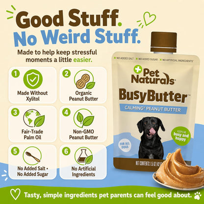 Back view showing product facts and directions for pet soothing butter