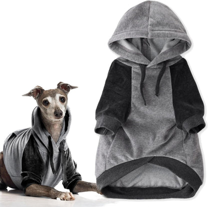 Pet Passion Cooper II Organic Cotton Velour Dog Hoodie Pet Coat for Small, Medium and Large Dogs, Navy, Medium - Image 13
