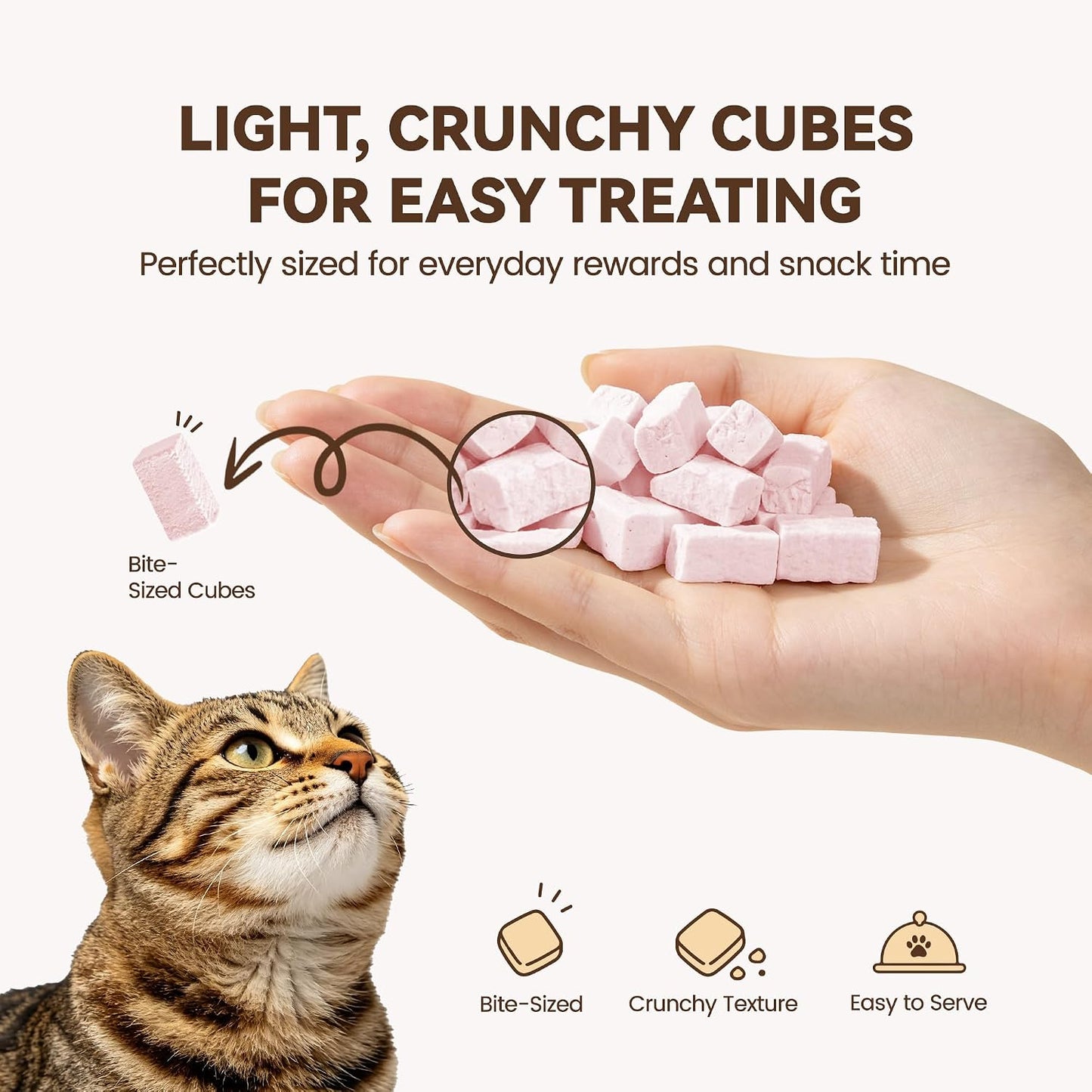 Freeze dried healthy food topper for cats with sensitive stomachs.