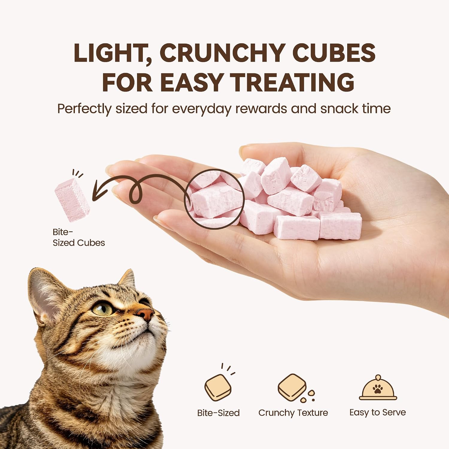 Freeze dried healthy food topper for cats with sensitive stomachs.