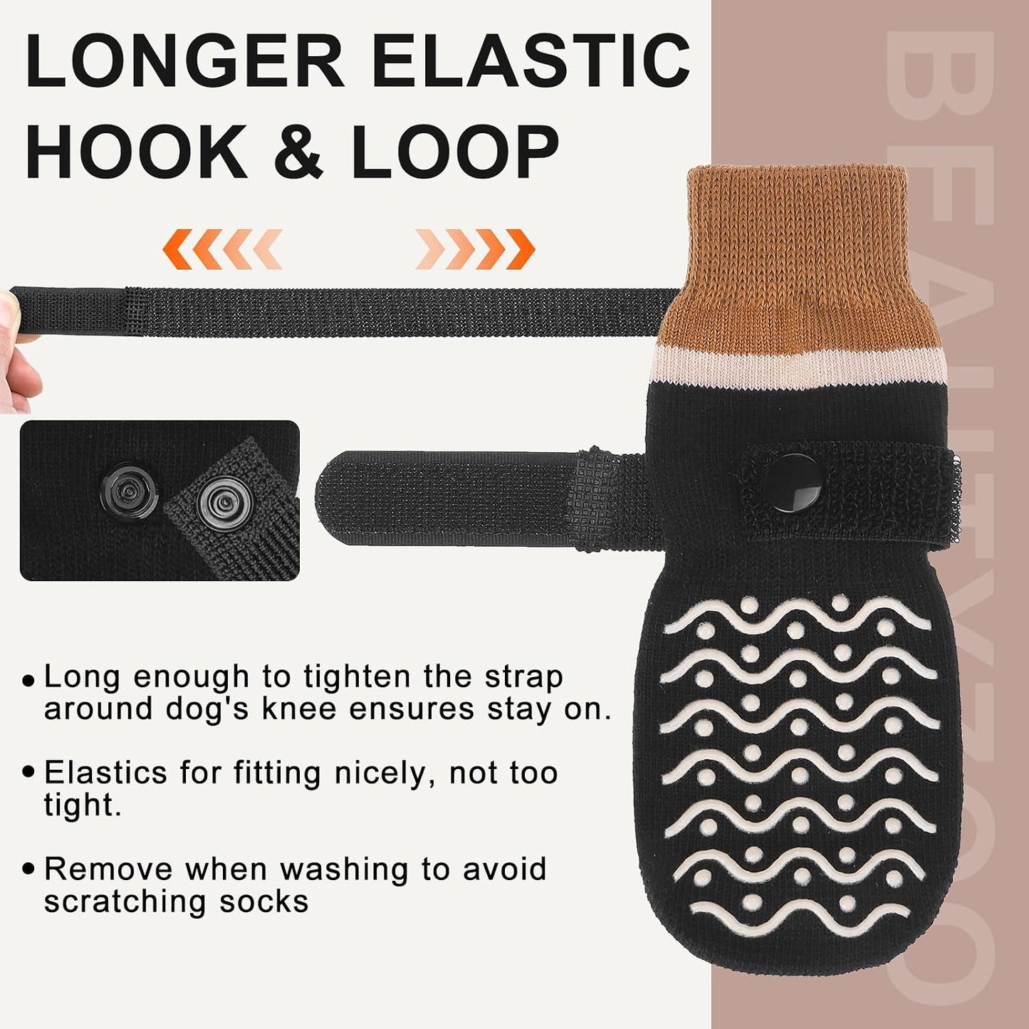 Beautyzoo dog socks packaging and product contents