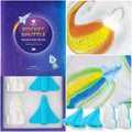Origlam space rocket rainbow bath bombs front view of the 4 count gift set box