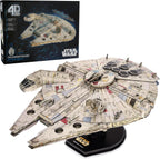 4D Build Star Wars Millennium Falcon 3D model kit box front view showing completed cardstock starship replica.