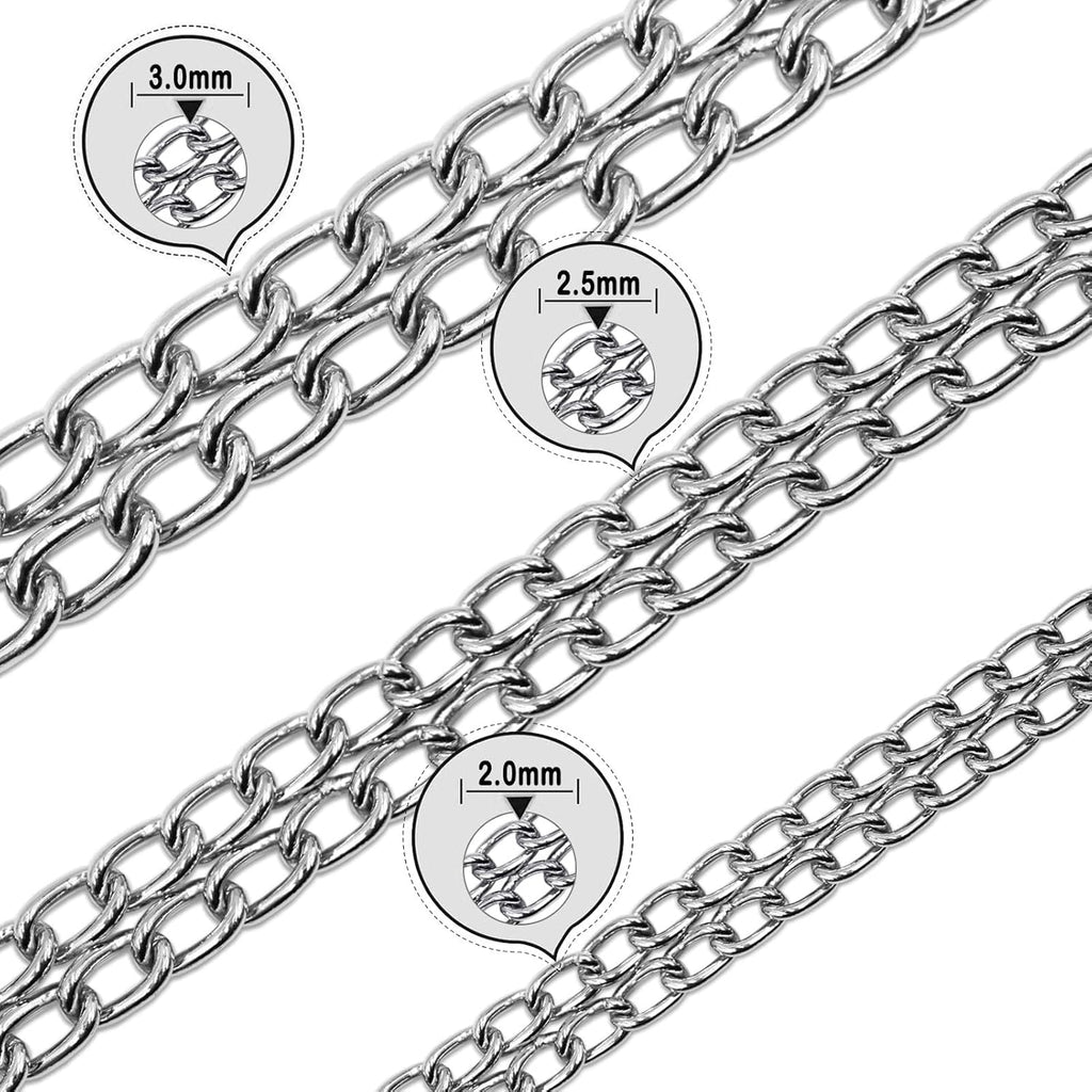 Mystercome medium size dog chain training collar laid flat showing total length