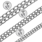 Mystercome medium size dog chain training collar laid flat showing total length