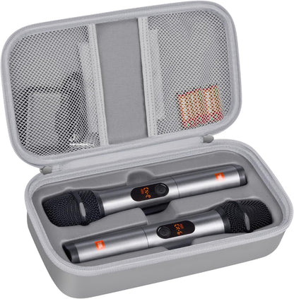 Wireless Microphone Case Compatible with JBL Wireless Two Microphone System, Handheld Dual Mic Travel Bag for Singing or Karaoke for Receivers, Adapters, AA Batteries - Image 15