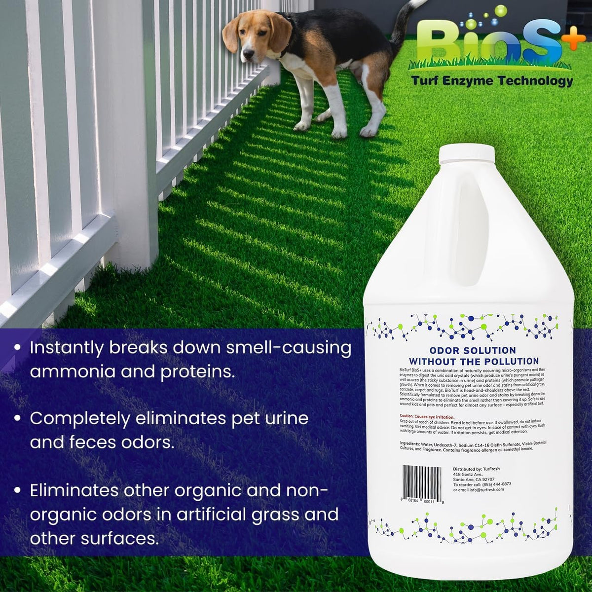 Bio-enzymatic outdoor kennel odor remover solution