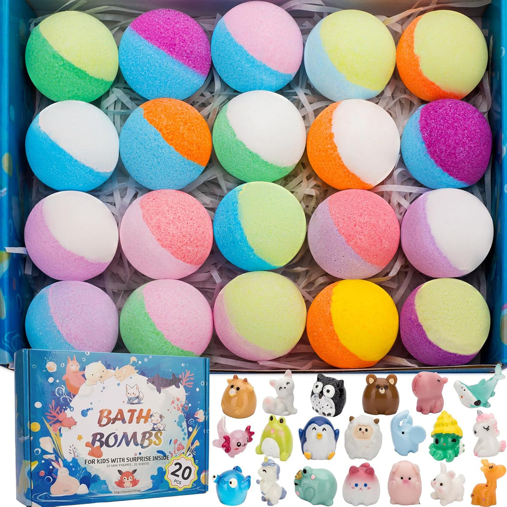 GDXINYES 20 Pack Bath Bombs front view showing colorful packaging