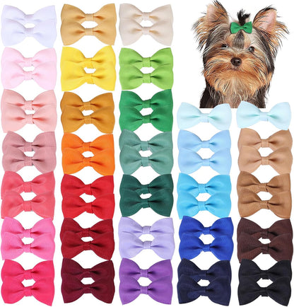 Clipband 60 piece puppy dog bows in blue style front view