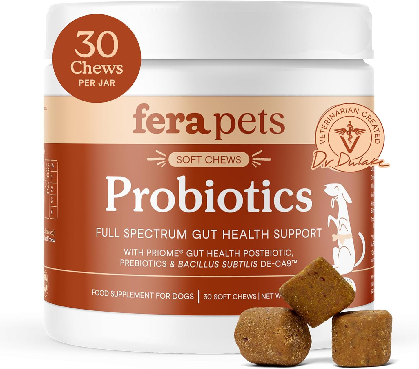 Fera Pets Probiotics for Dogs with Prebiotics and Postbiotics - Full Spectrum Gut Health Support - Promotes a Balanced Gut Microbiome - Boosts Immune Health - 90 Soft Chews - Image 10